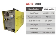 เครื่องเชื่อมไฟฟ้าARC300  ขนาด300แอมป์  กระแสไฟฟ้า220โวลท์  แบรนด์ LAVEO Reted Input Power : 7.5KVA 