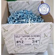 FAB TAPPING SCREW 12X3/ 4" LION TAPPING SCREW fh (+) 12X3/ 4" FLAT HEAD WHITE SCREW 2CM