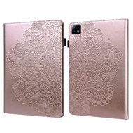 全城熱賣 - 適用於小米 Pad 6 / Pad 6 Pro 孔雀花壓紋平板皮套（玫瑰金）