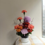 蛇年鮮花桌花盆花禮|文青奧勒岡投入式花束 內湖自取永生花乾燥花