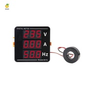 AC Ammeter Voltmeter Three Display Current Voltage Frequency Meter AC50-500V AC0-120A 10-99.9Hz