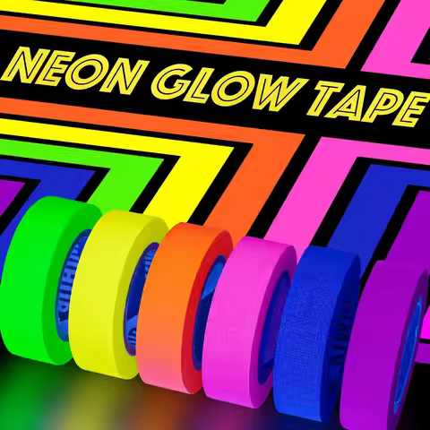 UV Blacklight Reactive Fluorescent Cloth/Neon Gaffer Tape, Super Bright Spike Tape for Glow Party Su