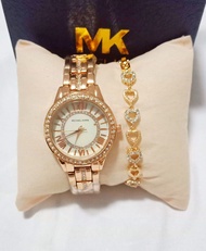 MICHAEL KORS ROSEGOLD AUTHENTIC WATCH with HEART BRACELET