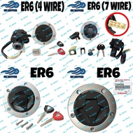 Kawasaki ER6 ER6N (4 / 7 Wire Pin) Ignition Main Switch Full Set Key Suis Kunci Fuel Tank Cap 51049-