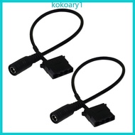 KOKO 27cm Computer Fan Power Extension Cord DC5 5x2 1mm Female To 3 4 Pin Link