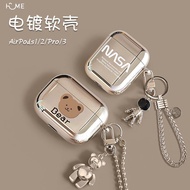 Electroplating airpods pro Protective Case airpods2 Apple Bluetooth Headset pro3