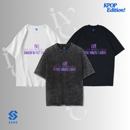 SANZ kpop IVE oversize & slimfit stonewash washed tshirt black white longsleeve IVE CONCERT-3