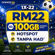 ONEXOX PREPAID 1X22 100GB 5G HIGHSPEED FREE RM2 AIRTIME UNLIMITED DATA CALL