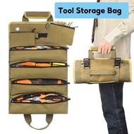 （SG Stock）EmmAmy Canvas waterproof tool bag Tool Roll Organizer For Mechanic hardware tool storage b