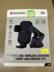 Verbatim 15W 雙線圈無線充電車載支架
