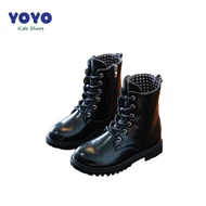 School shoes for kids girls black combat boots high boots for kids girl fashion boots Side zipper