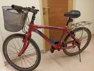 TRINX MAJES M116 Sport Geometry bike,mountain bike山地單車,爬山單車,26in,18速轉波. 前輪快拆.單車籃basket,Luggage rack後貨架. Size 17in,6061 Alloy frame.