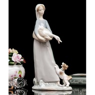 西班牙Lladro田園女孩典雅收藏陶瓷娃娃人偶 雕塑裝飾居家擺飾