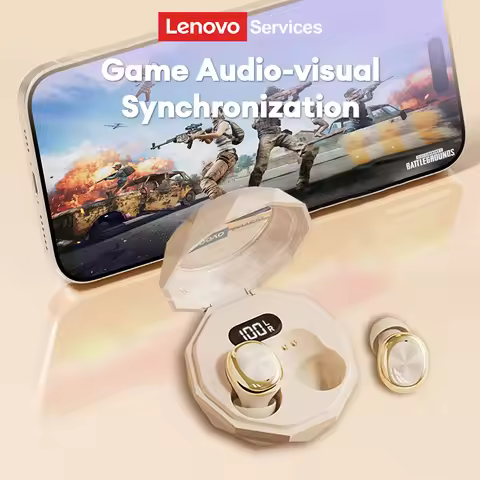 Lenovo Wireless Bluetooth Headset Bluetooth Headphones Power Earbuds Digital Display Stereo Sound Ea