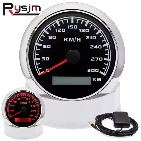 300 km/h 200km/h 120km/h 60 km/h Waterproof 85MM GPS Speedometer Speed Gauge Red Backlight GPS Senso