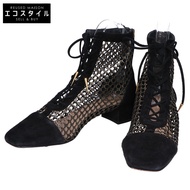 Christian Dior Suede x Mesh Lace-Up Boots / Size 37 1/2