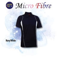 NAVY BLUE/WHITE QD2501 60% COTTON/40% MICROFIBRE DRIFIT JERSEY COLLAR SHORT SLEEVE TSHIRT UNISEX BIR