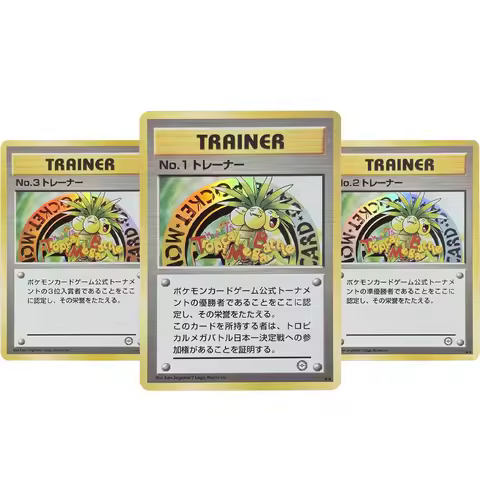 3Pcs/set Diy 1999 Pokemon Japanese Promo No.1 Trainer Tropical Mega Battle Ptcg Self Made Holo Colle