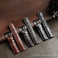 20/22/24/26mm For Rolex Submariner Green Strap Bamboo Grain Top Grain Calfskin Wristbands Genuine Le