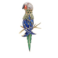 Vintage Gold, Diamond, Enamel, Emerald, Coral and Ruby Brooch