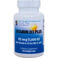 VITAMIN D3 PLUS –125 mcg (5000 IU) Vitamin D3 | Vitamin K2 (MK-7) and Vitamin A | Natural Form of Vi