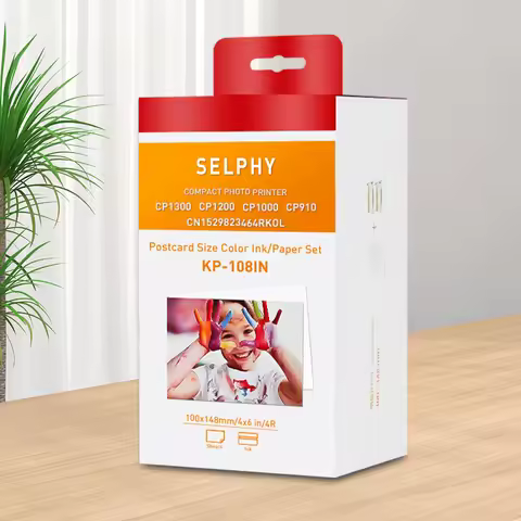 Photo Paper Ink Set Compatible Canon Selphy CP1300 CP1500 CP1200 CP1000 Photo Printer KP-108IN KP-36