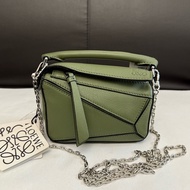 99新loewe羅意威牛油果綠puzzle nano幾何包超迷你鏈條斜挎包手提包