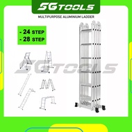 MULTIPURPOSE ALUMINIUM LADDER (HEAVY DUTY) 24/28 STEP/ FOLDING LADDER/ PORTABLE TANGGA LIPAT