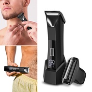 Groin & Body Hair Trimmer-Dual-Head SkinSafe Trimmer & Foil Blades, Waterproof Wet/Dry Groomer, USB-