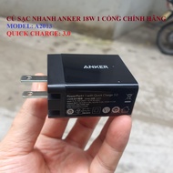 Củ Sạc Nhanh Anker 1 Cổng 18w Quick Charge 3.0 (có PowerIQ) - [PowerPort+ 1] - A2013 Nobox Chính Hãn