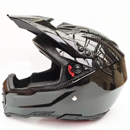 หมวกกันน็อคสำหรับแข่งรถสำหรับผู้ใหญ่รถ ATV รถออฟโรดรถวิบาก MX คาร์บอนไฟเบอร์หมวกคลุมเต็มหน้า Moto กลางแจ้ง