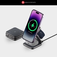 ADAM Elements Mag 3 Magnetic 3 In 1 Foldable Travel Wireless Charging Station