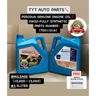 《100%ORI》PERODUA GENUINE ENGINE OIL 《0W20-FULLY SYNTHETIC》 #PARTS NUMBER：70011016 #FOR CAR：ALL CAR
