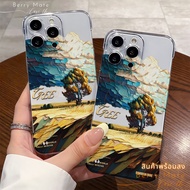 Shipped From Thailand Mobile Phone Case Beautiful View Painting Clear Stand For Samsunga55 A53 A54 A