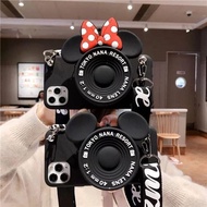 Casing For ITEL S23 S24 S25 Ultra A50 A60 A60S A70 A80 A90 P55 + P65 Cartoon 3D Camera Mickey Minnie