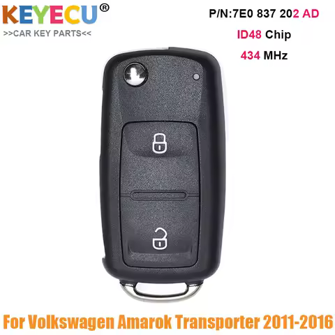 KEYECU 7E0837202AD for Volkswagen Amarok Transporter 2010 2012 2013 2014 2015 2016 Remote Key Fob ,5