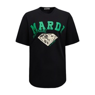 ของแท้100% ตัวอักษรเพชรเสื้อยืดพิมพ์ลายแขนสั้นแบบหลวม Mardi Mercredi