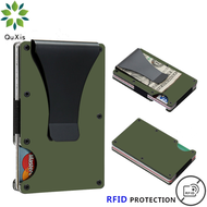 Quxis nam mới đồ đựng thẻ hợp kim nhôm có ví đựng tiền ví tối giản mỏng cho nam ví sợi carbon chống