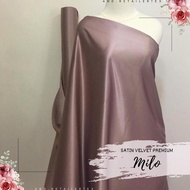 Kain Satin Velvet Premium Warna Milo Bahan Seragaman Bahan Furing Bisa