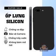 IPhone 6 6s 7 7p 8 8p Plus black flexible silicone case, protects phone camera