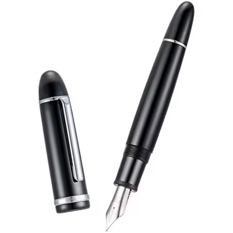 NEW Jinhao X159 Fountain Pen Black Acrylic Barrel Silver Clip Luxury Business F EF Nib Office Signat