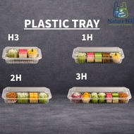 [100pcs] 1H/2H/3H/H3/Plastic Tra/Bakery Disposable Plastic Clear Food Box/Bekas Kuih Bekas Makanan 糕