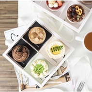 Mica cake box with 4 compartments (17x17x10) - 6 compartments (25x17x10)