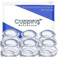 CUPPING WAREHOUSE Advanced (Hard) Supreme 6 Large DEEP PRO 6065 Cupping Therapy Set- Harder Silicone
