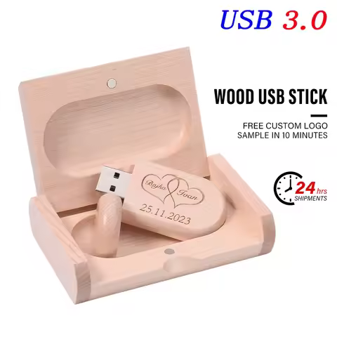 Wooden USB 3.0 Flash Drive 128GB High Speed Memoria Usb 32GB Free Custom Logo Pendrive 16GB Photogra