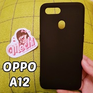 Case OPPO A12 Black Matte TIPE BARU Lentur Softcase Silikon HP Hitam Polos Karet Baby Skin Slim - ME