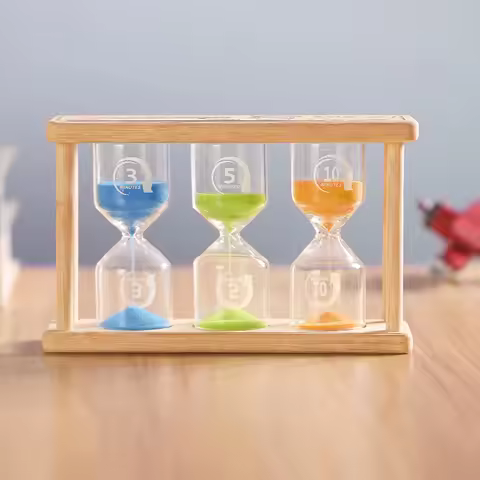 3/5/10/15/20/30 Minute 3 IN 1 Wooden Hourglass Timer Watch Clock Sand Timer Christmas Gift Kidsren's