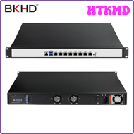 HTKMD Intel Xeon E3-1225V5 Core I7-7700 LGA1151 8LAN 1CON Firewall Mini PC mini computer 1U rackmoun