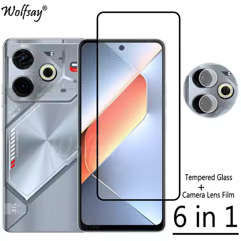 Full Cover Glue Tempered Glass For Tecno Pova 6 Neo Screen Protector Tecno Pova 6 Neo Camera Glass F