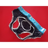 UM584 Grey Pouch Open Back Men's Underwear Brief Shorts